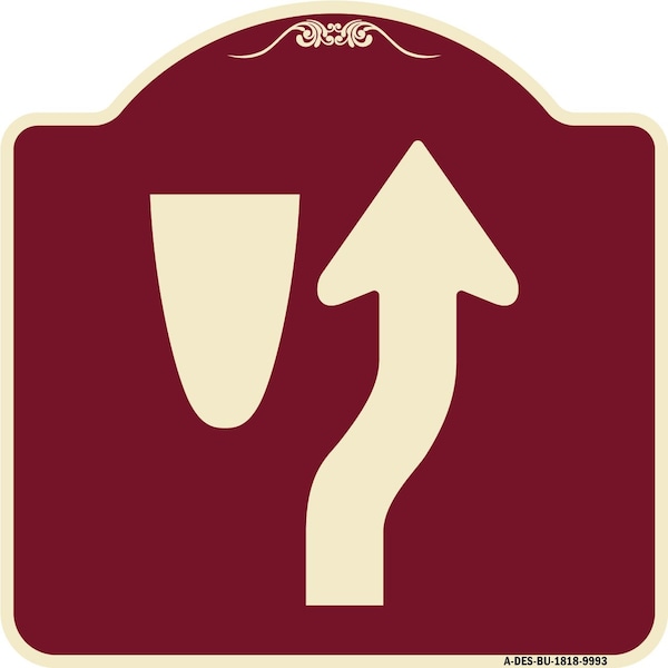 Designer Series-Beware Of Curb Graphic Burgungy Heavy-Gauge Aluminum, 18" x 18", BU-1818-9993